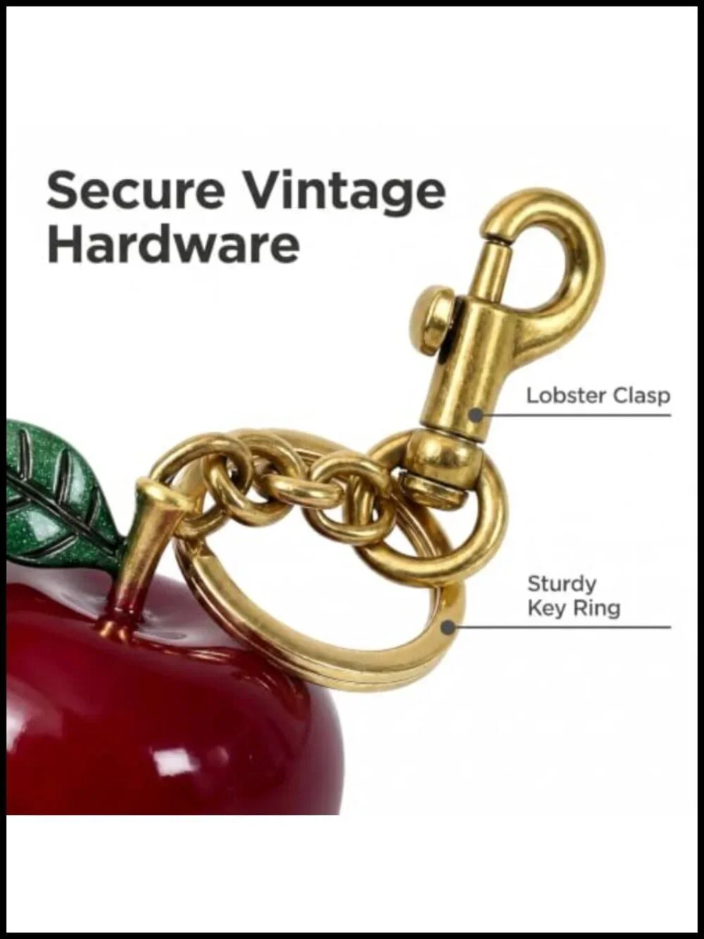 Solid Resin Fruit Keychain Charm for Handbag Purse Bag Decoration - Secure